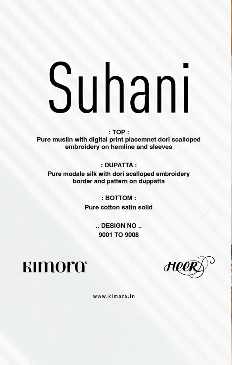 Heer Suhani By Kimora 9001-9008 Wedding Salwar Suits Catalog